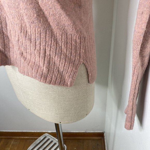 Madewell Womens Turtle Neck Sweater Sz M Pink Tunic Side Slits Wool Alpaca - Picture 5 of 8